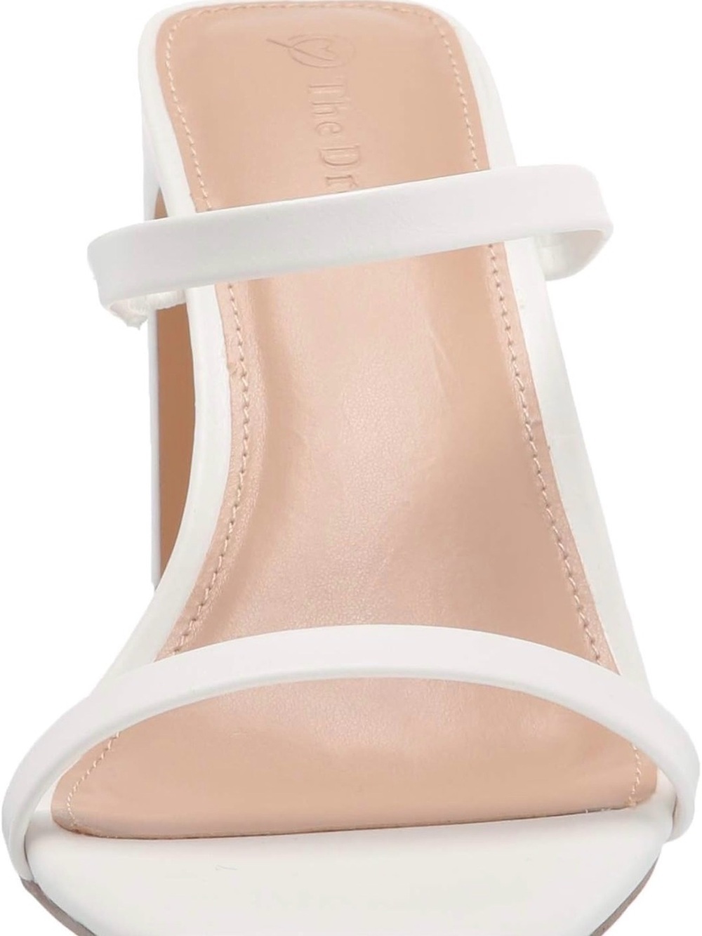 White Double-Strap Block Heel Mule - Picture 2 of 9